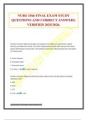 NURS 3366 FINAL EXAM STUDY QUESTIONS AND CORRECT ANSWERS&period; VERIFIED 2025&sol;2026&period;