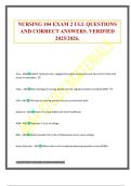 NURSING 104 EXAM 2 ULL QUESTIONS AND CORRECT ANSWERS. VERIFIED 2025/2026.