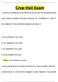 Crop-Hail Exam WITH question and answer 
