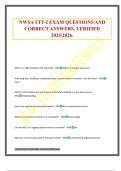 NWSA TTT-2 EXAM QUESTIONS AND CORRECT ANSWERS&period; VERIFIED 2025&sol;2026&period;