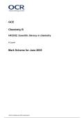 A Level  Chemistry B H433&sol;02 scientific literacy in chemistry Mark Scheme June 2025