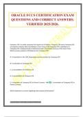 ORACLE FCCS CERTIFICATION EXAM QUESTIONS AND CORRECT ANSWERS&period; VERIFIED 2025&sol;2026&period;