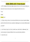 GEB 3006 UCF FINAL EXAM QUESTIONS WITH 100&percnt; CORRECT ANSWERS 2025&sol;2026