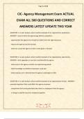 CIC- Agency Management Exam ACTUAL EXAM