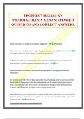 PROPHECY&sol;RELIAS RN PHARMACOLOGY A EXAM UPDATED QUESTIONS AND CORRECT ANSWERS
