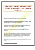 RN PHARMACOLOGY A RELIAS EXAM UPDATED QUESTIONS AND CORRECT ANSWERS&period;