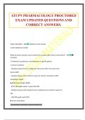 ATI PN PHARMACOLOGY PROCTORED EXAM UPDATED QUESTIONS AND CORRECT ANSWERS&period;