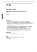OCR A Level Mathematics &ndash; Pure Mathematics & Mechanics  Merged Question Paper & Mark Scheme &lpar;726660&rpar;  Summer 2025