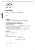 OCR A Level Mathematics &ndash; Pure Mathematics & Statistics &lpar;2&rpar;  Merged Question Paper & Mark Scheme &lpar;726656&rpar;  Summer 2025