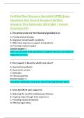 Certified Peer Recovery Specialist &lpar;CPRS&rpar; Exam  Questions And Correct Answers &lpar;Verified  Answers&rpar; Plus Rationales 2026 Q&A &vert; Instant  Download Pdf 
