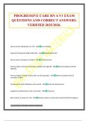 PROGRESSIVE CARE RN A V1 EXAM QUESTIONS AND CORRECT ANSWERS. VERIFIED 2025/2026.