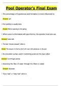 Pool Operator's Final Exam 2024&sol;2025 WITH VARIFIED Questions And Answers