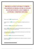 PROMULGATED CONTRACT FORMS - CHAMPIONS SCHOOL OF REAL ESTATE EXAM QUESTIONS AND CORRECT ANSWERS&period; VERIFIED 2025&sol;2026&period;