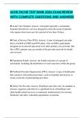 ACHE FACHE TEST BANK 2026 EXAM REVIEW WITH COMPLETE QUESTIONS AND ANSWERS