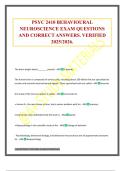 PSYC 2410 BEHAVIOURAL NEUROSCIENCE EXAM QUESTIONS AND CORRECT ANSWERS&period; VERIFIED 2025&sol;2026