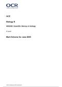 A Level Biology B H422&sol;02 scientific literacy in biology Mark Scheme June 2025