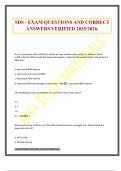 SDS - EXAM QUESTIONS AND CORRECT ANSWERS VERIFIED 2025&sol;2026&period;