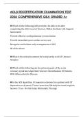 ACLS RECERTIFICATION EXAMINATION TEST 2026 COMPREHENSIVE Q&A GRADED A&plus;