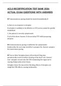 ACLS RECERTIFICATION TEST BANK 2026 ACTUAL EXAM QUESTIONS WITH ANSWERS