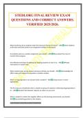 STEDI&period;ORG FINAL REVIEW EXAM QUESTIONS AND CORRECT ANSWERS&period; VERIFIED 2025&sol;2026&period;