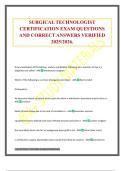 SURGICAL TECHNOLOGIST CERTIFICATION EXAM QUESTIONS AND CORRECT ANSWERS VERIFIED 2025/2026