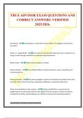 TRUE ADVISOR EXAM QUESTIONS AND CORRECT ANSWERS&period; VERIFIED 2025&sol;2026&period;