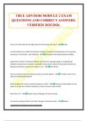 TRUE ADVISOR MODULE 2 EXAM QUESTIONS AND CORRECT ANSWERS&period; VERIFIED 2025&sol;2026&period;