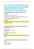 Corrective Exercise Specialist &lpar;CES&rpar; Practice  Exam &lpar;100 Questions&rpar;And Correct Answers  &lpar;Verified Answers&rpar; Plus Rationales  2025&sol;2026 Q&A &vert; Instant Download Pdf 