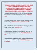 GRANITE DRIVING SCHOOL FINAL WRITTEN EXAM  ACTUAL EXAM NEWEST EXAM 2025&sol; 2026  COMPLETE ALL 100 QUESTIONS AND CORRECT  DETAILED ANSWERS &lpar;VERIFIED ANSWERS&rpar;  &vert;ALREADY GRADED A&plus;&vert;NEWEST EXAM VERSION&excl;&excl;&excl; 