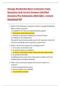 Georgia Residential-Basic Contractor Exam  Questions And Correct Answers &lpar;Verified  Answers&rpar; Plus Rationales 2026 Q&A &vert; Instant  Download Pdf 