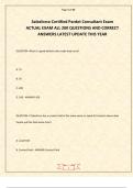 Salesforce Certified Pardot Consultant Exam ACTUAL EXAM ALL 200 QUESTIONS AND CORRECT ANSWERS LATEST UPDATE THIS YEAR