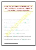 ELECTRICAL TROUBLESHOOTING TPC 210 EXAM QUESTIONS AND CORRECT ANSWERS&period; VERIFIED 2025&sol;2026&period;