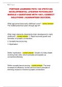 PORTAGE LEARNING PSYC 140 &lpar;PSYC140&rpar;  DEVELOPMENTAL LIFESPAN PSYCHOLOGY  MODULE 4 QUESTIONS WITH 100&percnt; CORRECT  SOLUTIONS &vert; GUARANTEED SUCCESS&period; 