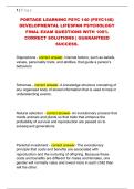 PORTAGE LEARNING PSYC 140 &lpar;PSYC140&rpar;  DEVELOPMENTAL LIFESPAN PSYCHOLOGY  FINAL EXAM QUESTIONS WITH 100&percnt;  CORRECT SOLUTIONS &vert; GUARANTEED  SUCCESS&period;