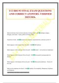 UCI BIO 93 FINAL EXAM QUESTIONS AND CORRECT ANSWERS&period; VERIFIED 2025&sol;2026&period;