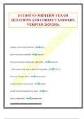 UCI BIO 93- MIDTERM 1 EXAM QUESTIONS AND CORRECT ANSWERS&period; VERIFIED 2025&sol;2026&period;