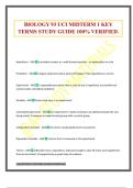 BIOLOGY 93 UCI MIDTERM 1 KEY TERMS STUDY GUIDE 100&percnt; VERIFIED&period;