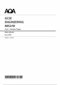2025 AQA GCSE Engineering Mark Scheme Unit 1 &lpar;8852&sol;W&colon; Written Paper&rpar;