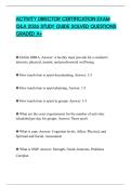 ACTIVITY DIRECTOR CERTIFICATION EXAM Q&A 2026 STUDY GUIDE SOLVED QUESTIONS GRADED A&plus;