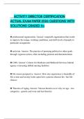 ACTIVITY DIRECTOR CERTIFICATION ACTUAL EXAM PAPER 2026 QUESTIONS WITH SOLUTIONS GRADED A&plus;