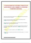 UTAH ESTHETICS INSTRUCTOR EXAM QUESTIONS AND CORRECT ANSWERS&period; VERIFIED 2025&sol;2026&period;