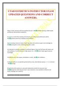 UTAH ESTHETICS INSTRUCTOR EXAM UPDATED QUESTIONS AND CORRECT ANSWERS