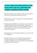 ACTIVITY DIRECTOR CERTIFICATION ACTUAL EXAM SCRIPT 2026 FULL QUESTIONS AND CORRECT ANSWERS ALREADY PASSED