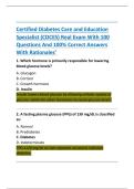 Certified Diabetes Care and Education  Specialist &lpar;CDCES&rpar; Real Exam With 100  Questions And 100&percnt; Correct Answers  With Rationales&rsquo; 