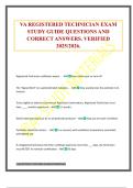 VA REGISTERED TECHNICIAN EXAM STUDY GUIDE QUESTIONS AND CORRECT ANSWERS&period; VERIFIED 2025&sol;2026&period;