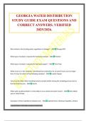 GEORGIA WATER DISTRIBUTION STUDY GUIDE EXAM QUESTIONS AND CORRECT ANSWERS. VERIFIED 2025/2026.