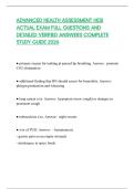 ADVANCED HEALTH ASSESSMENT HESI ACTUAL EXAM FULL QUESTIONS AND DETAILED VERIFIED ANSWERS COMPLETE STUDY GUIDE 2026