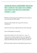 ADVANCED HEALTH ASSESSMENT HESI EXAM PREP COMPLETE TEST BANK WITH VERIFIED SOLUTIONS AND PRACTICE QUESTIONS GRADED A&plus; 2026