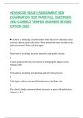 ADVANCED HEALTH ASSESSMENT HESI EXAMINATION TEST PAPER FULL QUESTIONS AND CORRECT VERIFIED ANSWERS REVISED EDITION 2026