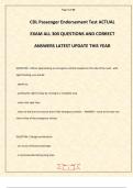 CDL Passenger Endorsement Test ACTUAL EXAM ALL 300 QUESTIONS AND CORRECT ANSWERS LATEST UPDATE THIS YEAR